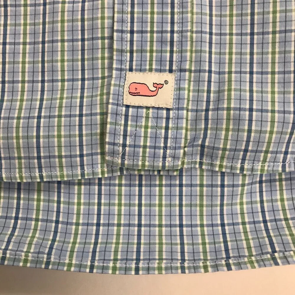 Vineyard Vines Murray Men 100% Cotton M Button Blue Multi-Color Check Shirt - Picture 3 of 6
